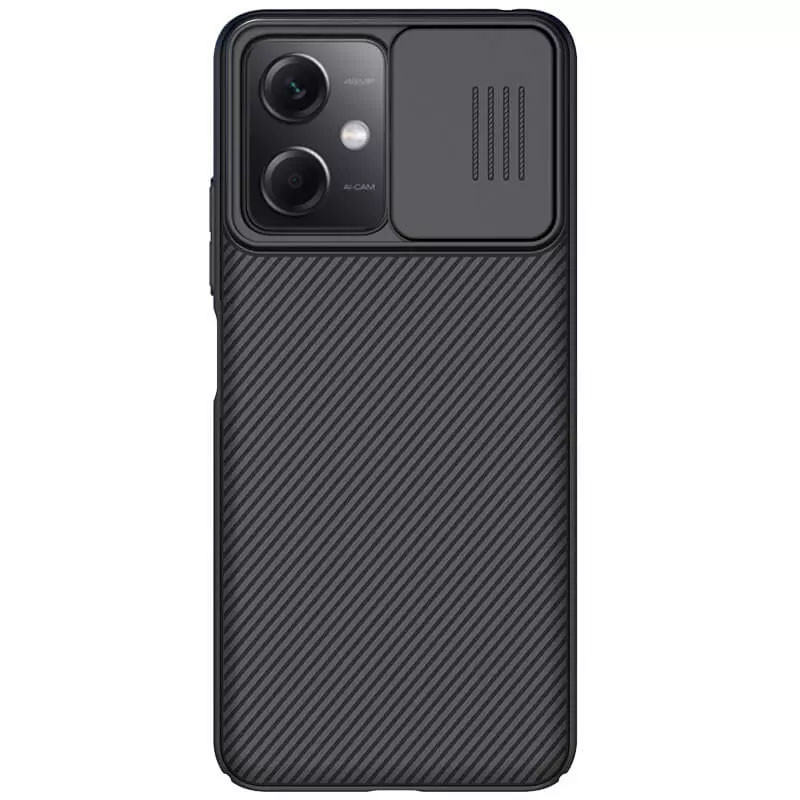 Карбоновая накладка Nillkin Camshield (шторка на камеру) для Xiaomi Poco X5 5G / Redmi Note 12 5G (Черный / Black)