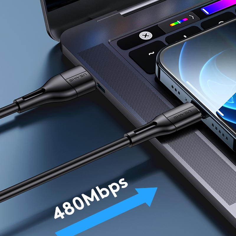Купить Дата кабель USAMS US-SJ500 U68 USB to Lightning (1m) (Черный) на vchehle.ua
