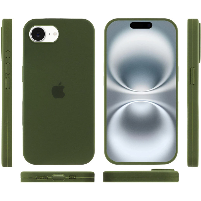 Фото Чехол Silicone Case Full Protective (AA) для Apple iPhone 16e (6.1") (Зеленый / Dark Olive) в магазине vchehle.ua