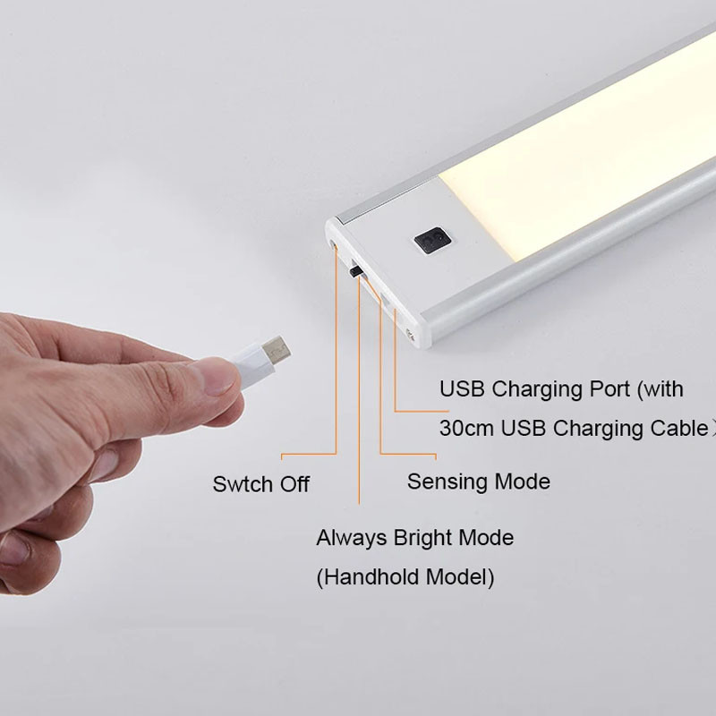 Аккумуляторная LED лампа MZ-L1005 250 mAh (40*10*100mm) с датчиком движения (White) в магазине vchehle.ua