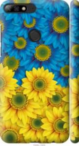 Чехол Жёлто-голубые цветы для Honor 7C pro