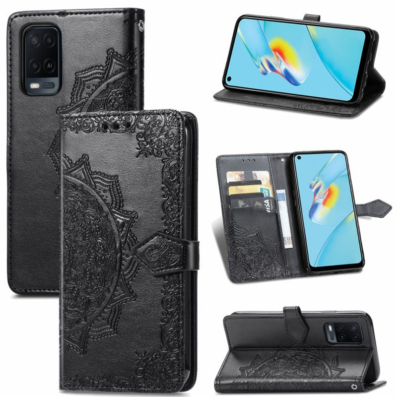 Фото Шкіряний чохол-книжка Art Case з візитницею на Oppo A54 4G (Чорний) в маназині vchehle.ua