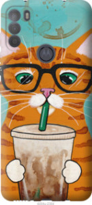 Чохол Зеленоокий кіт в окулярах на Motorola G50