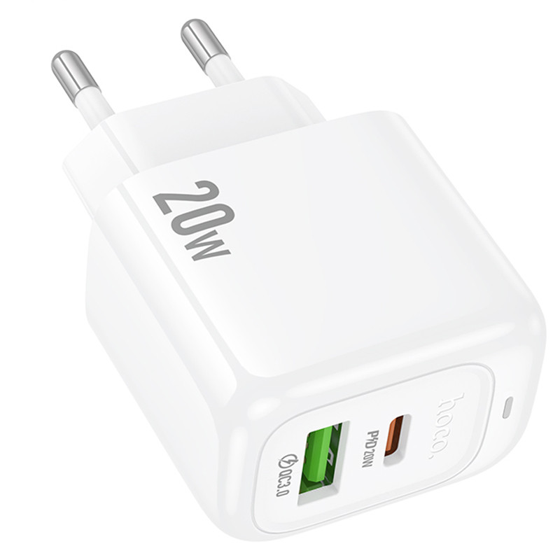 Фото МЗП Hoco CS54A Surplus PD20W+QC3.0 (1USB-A/1C) (White) в маназині vchehle.ua
