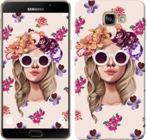 Чохол Дівчина з квітами v2 на Samsung Galaxy A9 A9000