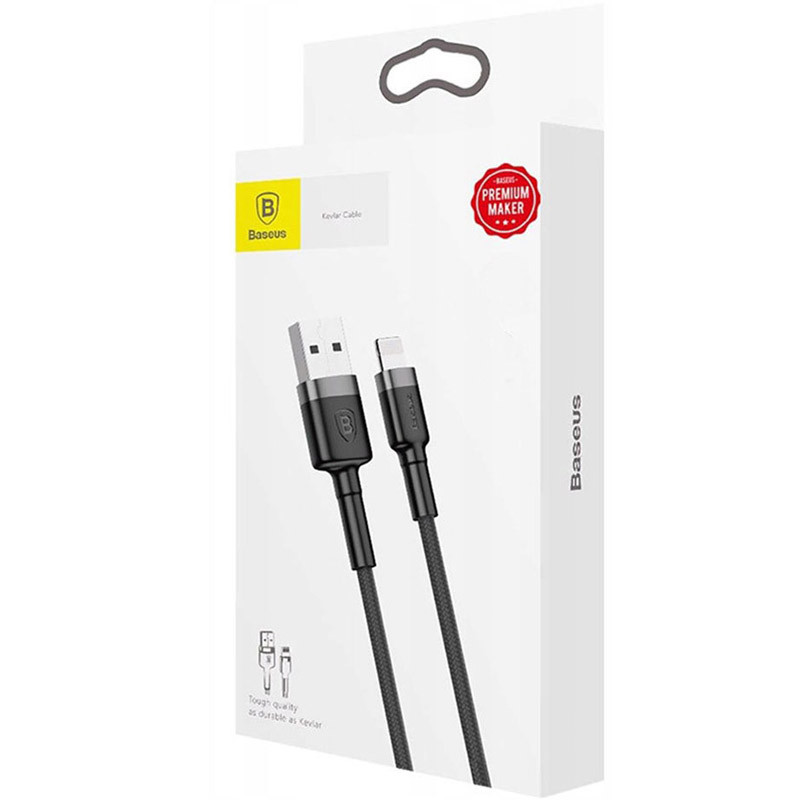 Купити Дата кабель Baseus Cafule Lightning Cable 2.4A (0.5m) (CALKLF-A) (Сірий / Чорний) на vchehle.ua