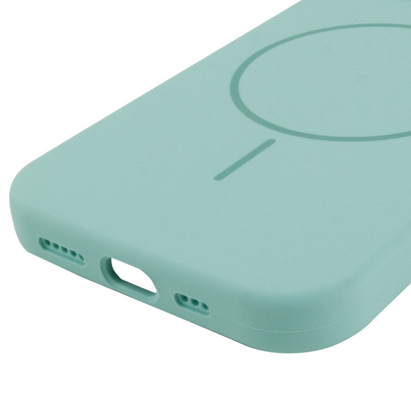 Купить Чехол Silicone Case Full Protective (AA) NO LOGO with Magnetic Safe для Apple iPhone 11 (6.1") (Бирюзовый / Light Turquoise) на vchehle.ua