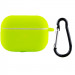 Силиконовый футляр New с карабином для наушников Airpods Pro (Салатовый / Neon green)
