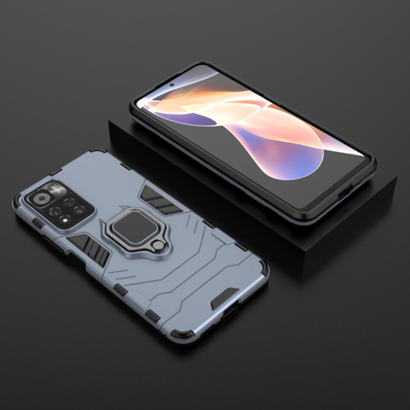 Купить Ударопрочный чехол Transformer Ring for Magnet для Xiaomi Redmi Note 11 Pro 4G/5G / 12 Pro 4G (Серый / Metal slate) на vchehle.ua