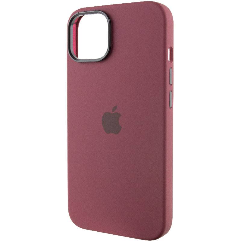 Фото Чохол Silicone Case Metal Buttons (AA) на Apple iPhone 14 (6.1") (Бордовий / Plum) в маназині vchehle.ua