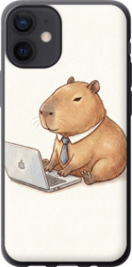 Чехол Funny Capybara CEO Working для iPhone 12 Mini