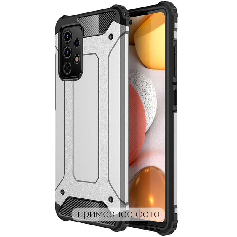 Броньований протиударний TPU+PC чохол Immortal на Oppo A15s / A15 (Срібний)
