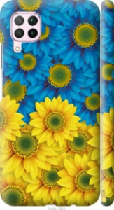 Чехол Жёлто-голубые цветы для Huawei P40 Lite