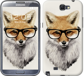 

Чехол Лис в очках для Samsung Galaxy Note 2 N7100 634260
