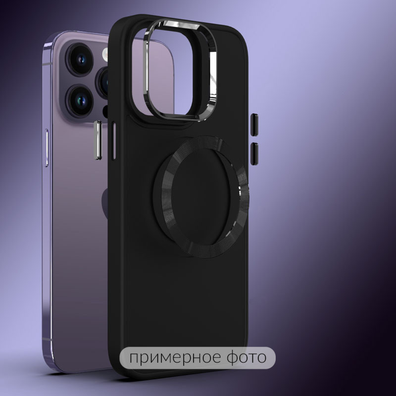 Фото TPU чехол Bonbon Metal Style with Magnetic safe для Apple iPhone 16 Pro (6.3") (Черный / Black) в магазине vchehle.ua