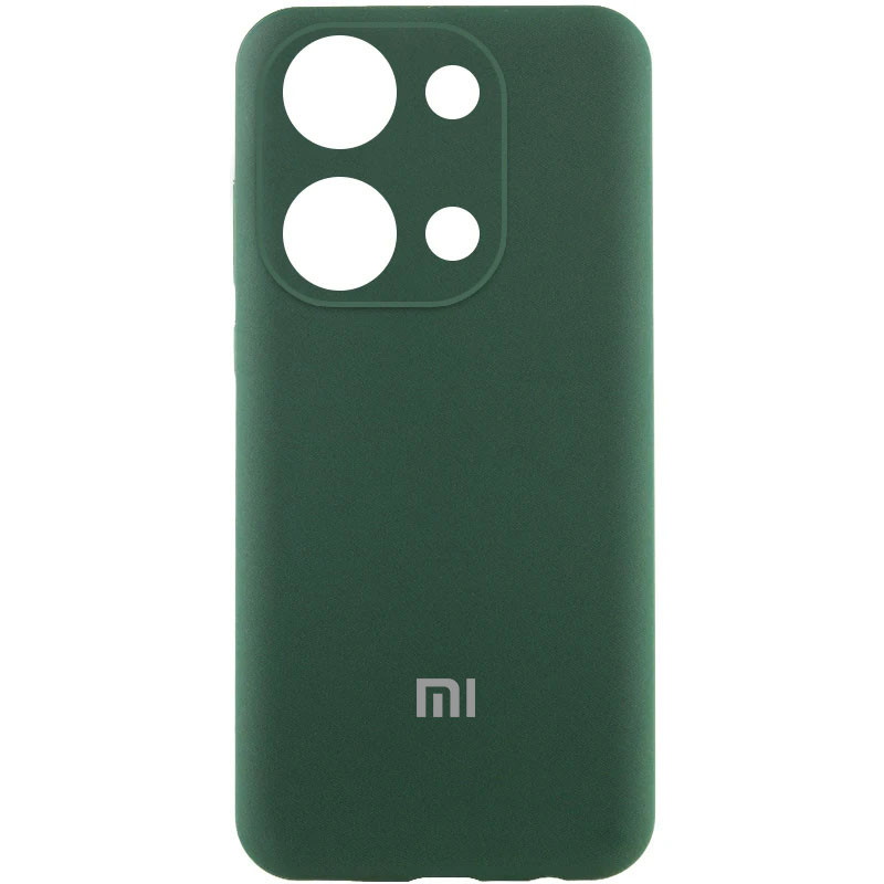 Чехол Silicone Cover Lakshmi Full Camera (AA) with logo для Xiaomi Poco X6 Pro (Зеленый / Dark green)
