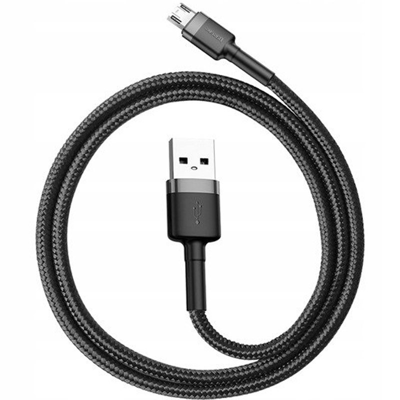 Дата кабель Baseus Cafule MicroUSB Cable 2.4A (0.5m) (CAMKLF-A) (Сірий / Чорний)