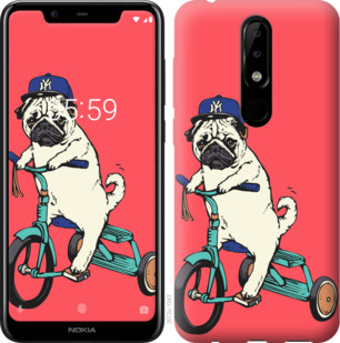 

Чохол Мопс на велосипеді на Nokia 5.1 Plus 878866