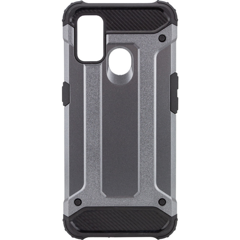 Бронированный противоударный TPU+PC чехол Immortal для Oppo A53 / A32 / A33 (Металл / Gun Metal)