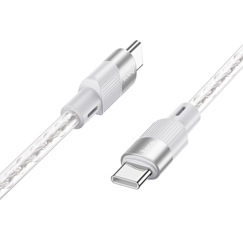 Фото Дата кабель Hoco X99 Crystal Junction Type-C to Type-C 60W (1m) (Gray) на vchehle.ua