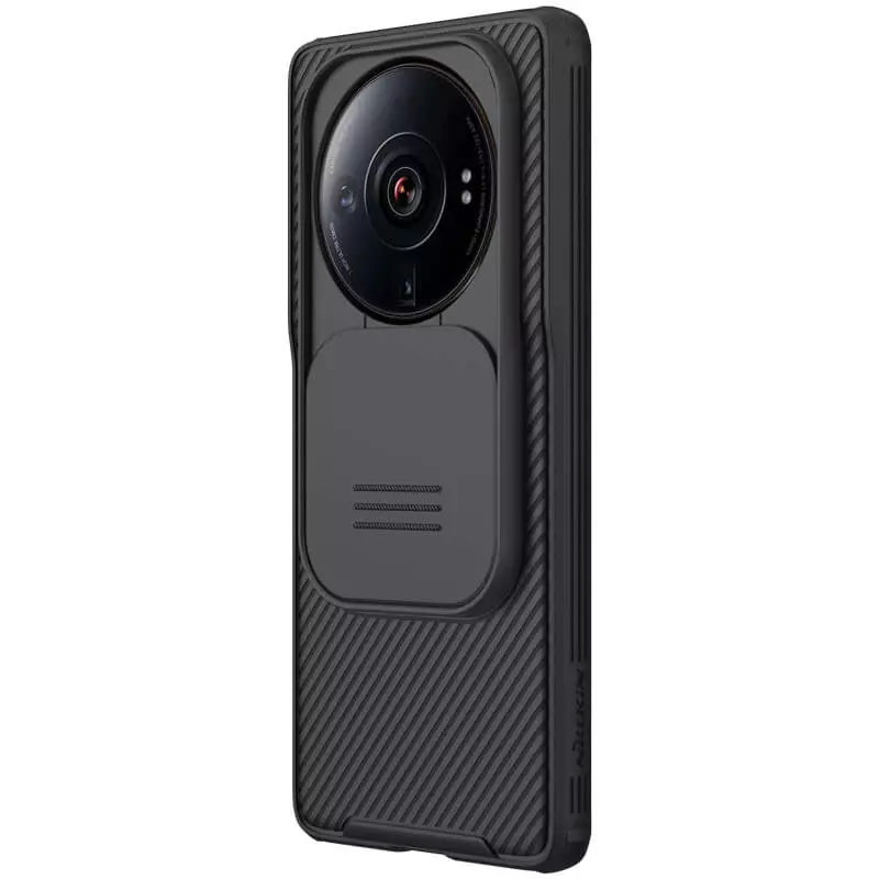 Фото Карбонова накладка Nillkin Camshield (шторка на камеру) на Xiaomi 12S Ultra (Черный / Black) в маназині vchehle.ua