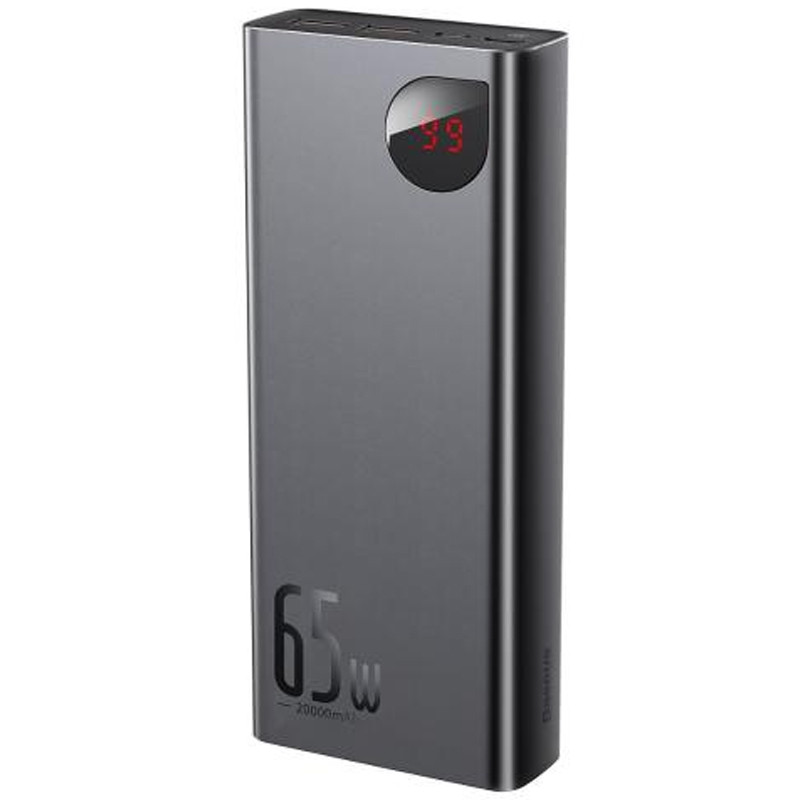 Фото Портативное ЗУ Baseus Adaman Metal Digital Display QC 65W 20000 mAh (PPIMDA-D) (Black) на vchehle.ua