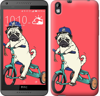 

Чехол Мопс на велосипеде для HTC Desire 816 87621