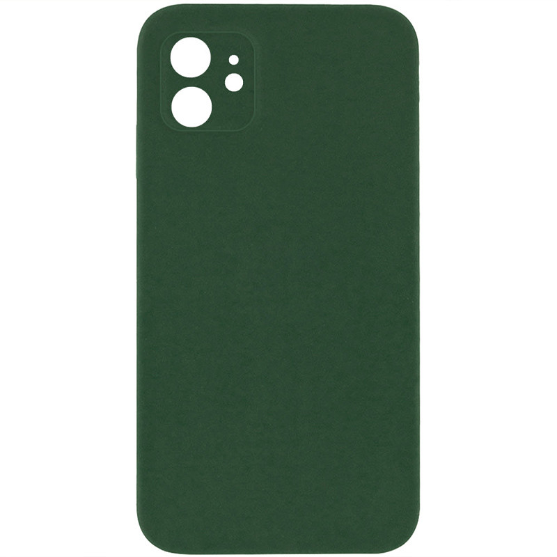 Silicone Case Square Full Camera Protective (AA) NOLOGO для Apple iPhone 11 (6.1") (Зеленый / Army green)
