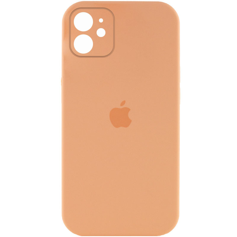 Чохол Silicone Case Full Camera Protective (AA) на Apple iPhone 12 (6.1") (Помаранчевий / Cantaloupe)