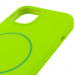 Купить Чехол Silicone Case Full Protective (AA) NO LOGO with Magnetic Safe для Apple iPhone 13 (6.1") (Салатовый / Neon green) на vchehle.ua