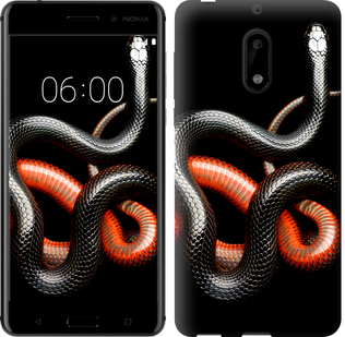 

Чехол Красно-черная змея на черном фоне для Nokia 6 482308