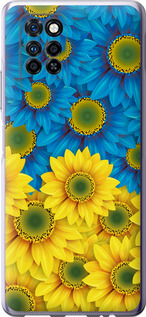 Чехол Жёлто-голубые цветы для Infinix Note 10 Pro
