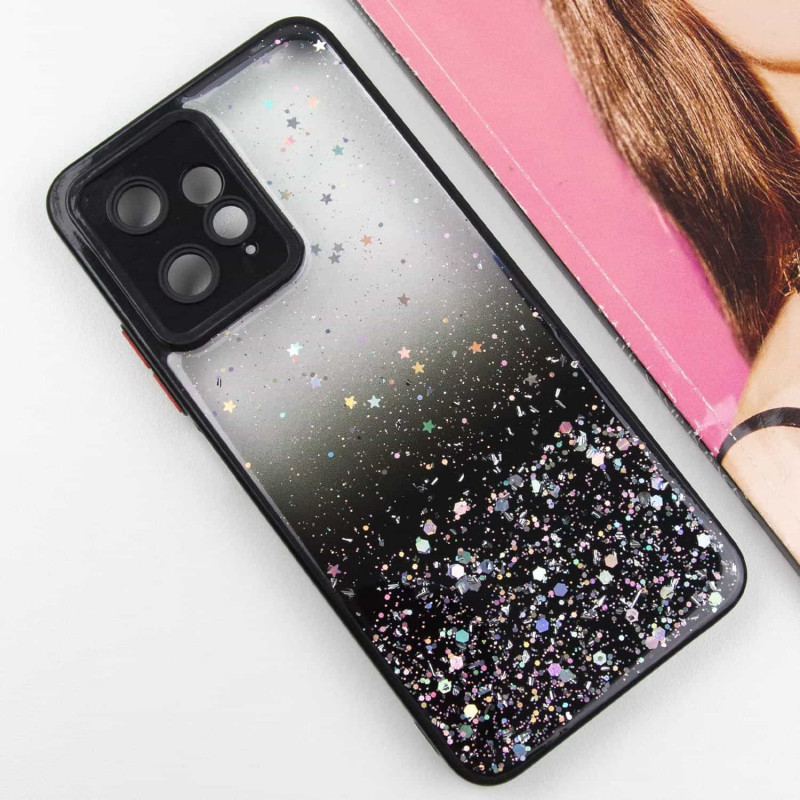 Фото TPU чехол Spangle star с защитой камеры для Xiaomi Redmi Note 12 4G (Черный) в магазине vchehle.ua