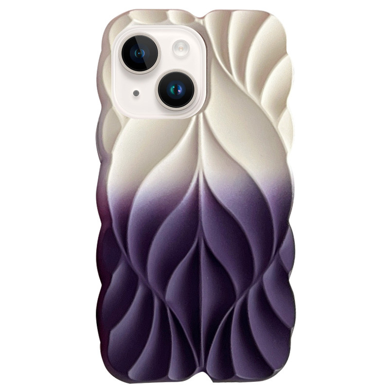 TPU чохол Leaf на Apple iPhone 15 (6.1") (White / Purple)