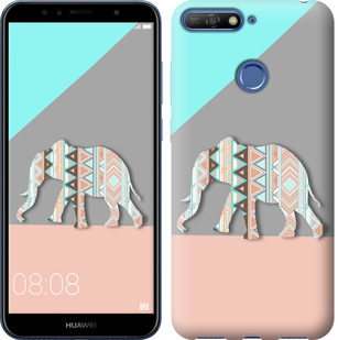 

Чехол Узорчатый слон для Huawei Y6 Prime 2018 672406