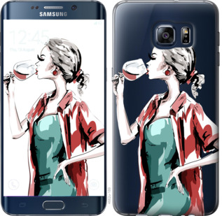 

Чехол Девушка с бокалом для Samsung Galaxy S6 Edge Plus G928 841304
