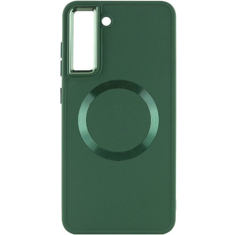 Фото TPU чехол Bonbon Metal Style with Magnetic safe для Samsung Galaxy S22 (Зеленый / Army Green) на vchehle.ua