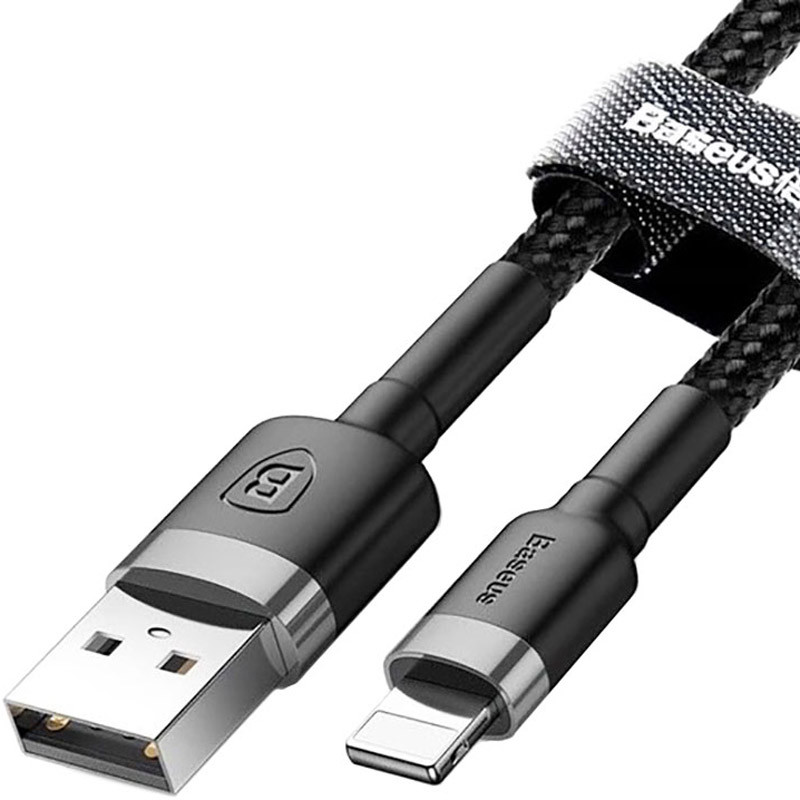 Замовити Дата кабель Baseus Cafule Lightning Cable 2.4A (0.5m) (CALKLF-A) (Сірий / Чорний) на vchehle.ua