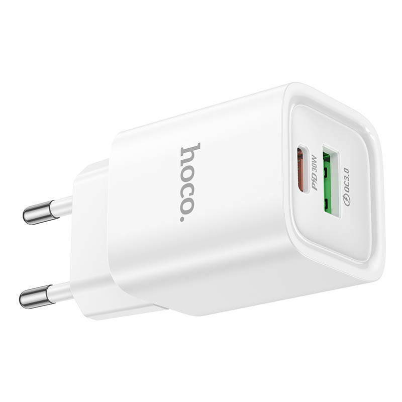 СЗУ Hoco C149A Charm PD30W+QC3.0 (1USB-A/1C) (White) в магазине vchehle.ua