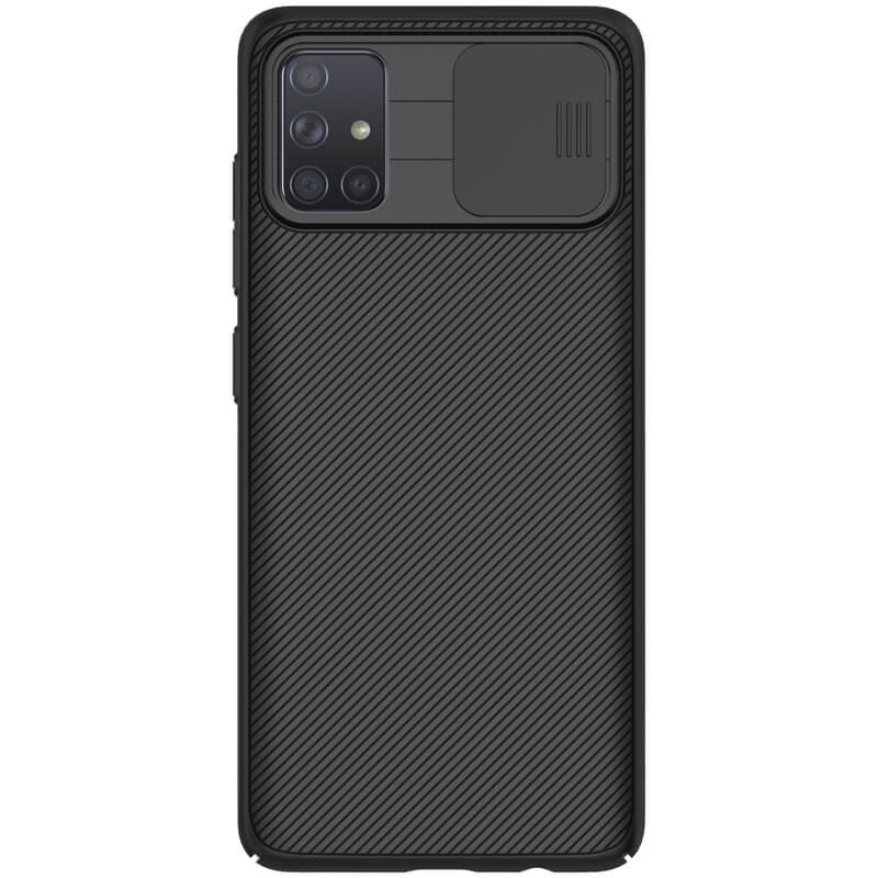 Карбонова накладка Nillkin Camshield (шторка на камеру) на Samsung Galaxy A71 (Чорний / Black)