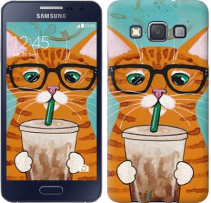 Чехол Зеленоглазый кот в очках для Samsung Galaxy A3 A300H