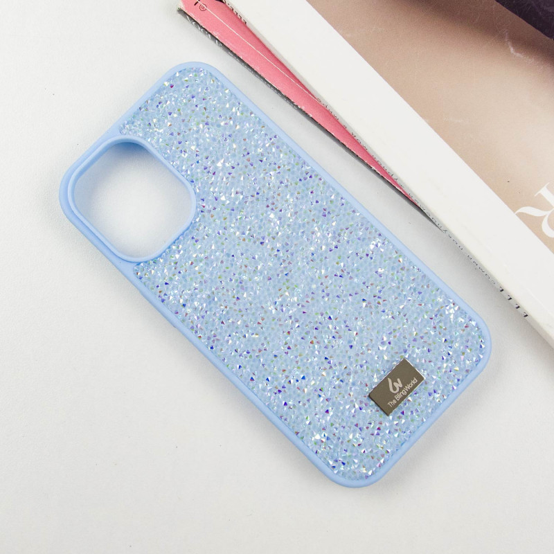 Фото TPU чехол Bling World Rock Diamond для Apple iPhone 16 (6.1") (Голубой) на vchehle.ua