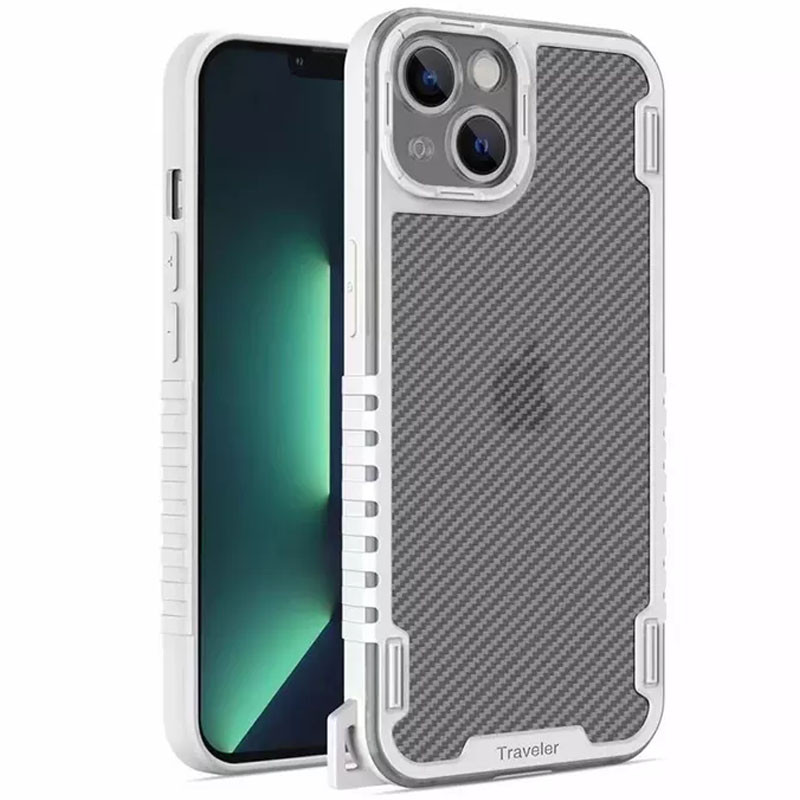 

Чехол TPU+PC TRAVEL Carbon на Apple iPhone 13 (6.1") (Білий) 1239376