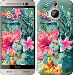 

Чехол Тропические цветы v1 для HTC One M9 Plus 844917