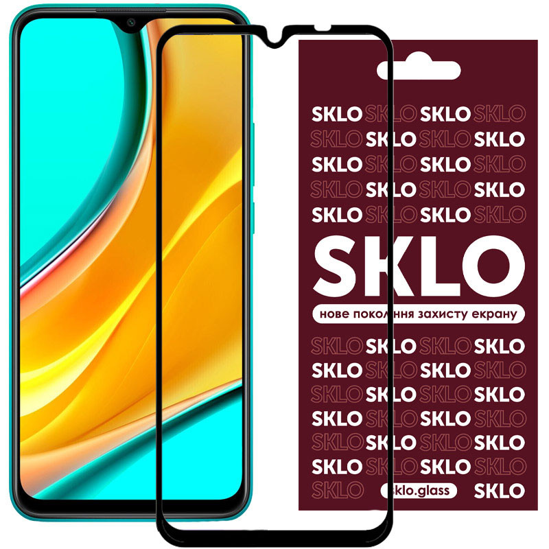 Захисне скло SKLO 3D (full glue) на Xiaomi Redmi 9 / Poco M3 / Redmi 9T
