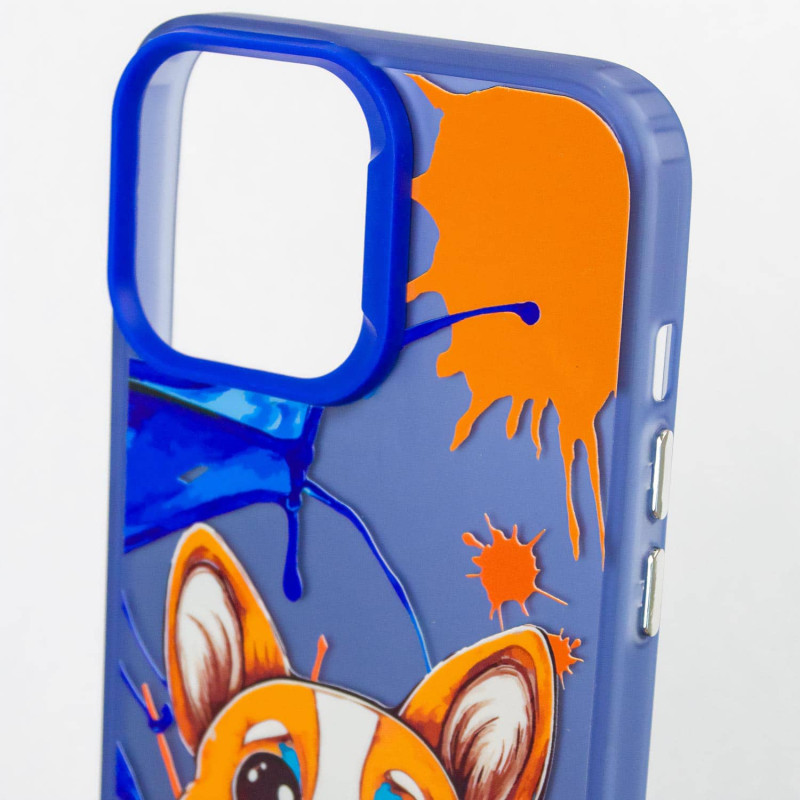 Купить TPU+PC чехол TakiTaki Graffiti magic glow для Apple iPhone 14 Pro Max (6.7") (Corgi dog / Blue) на vchehle.ua
