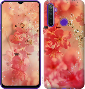 

Чехол Розовые цветы для Realme 5 921233