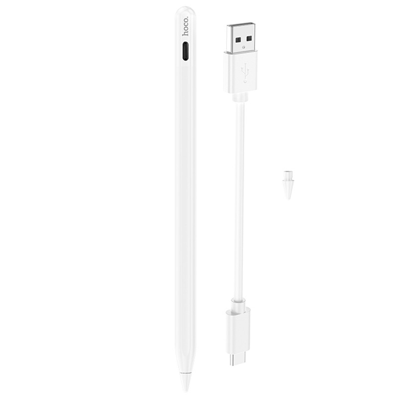 Стилус Hoco GM112 Intelligent anti-lost active capacitive pen with digital display for iP (White) в магазине vchehle.ua