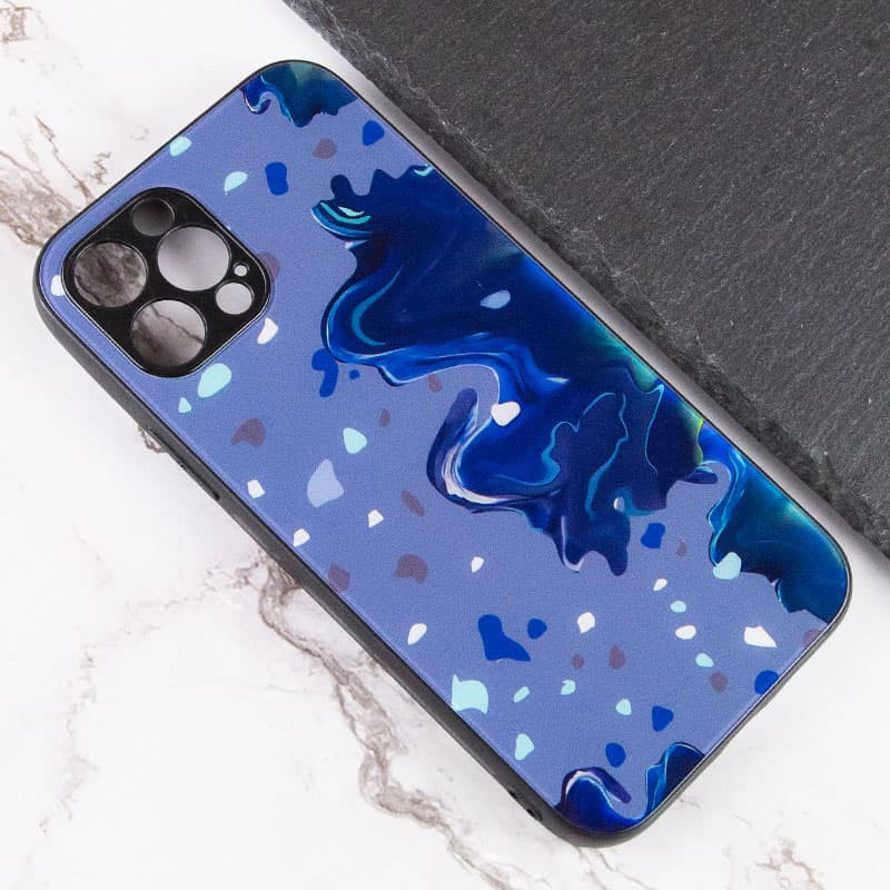 Фото TPU+Glass чохол Diversity на Apple iPhone 12 Pro (6.1") (Stains blue) в маназині vchehle.ua