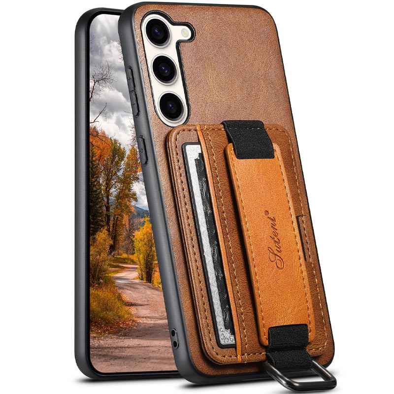 Фото Шкіряний чохол Wallet case and straps на Samsung Galaxy A54 5G (Коричневий / Brown) в маназині vchehle.ua